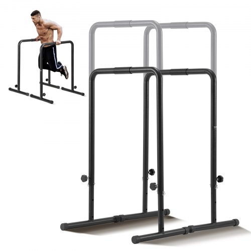 

VEVOR Dip Bars, 200 kg Capacity, Heave Duty Dip Stand Station with Adjustable Height, Fitness Workout Dip Bar Station Stabilizer Parallette Push Up Stand, Parallel Bars for Strength Training Home Gym
