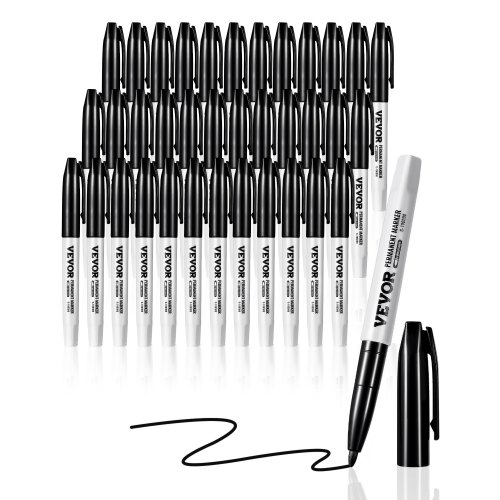 

Permanent Markers 36 Count Black Fine Tip Waterproof & Fade-Resistant