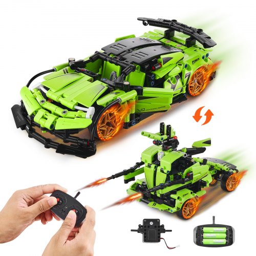 

VEVOR STEM Building Toys for Kids 2 in 1 App & Remote Control Car/Robot 461 PCS