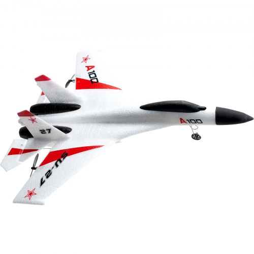 VEVOR RC Plane, 2.4GHZ 4 Channel Remote Control Airplane with 6-Axis Gyro Stabilizer, Ready to Fly Fighter Aircraft Plane Toy with 2 Batteries, Easy to Fly RC Glider for Adults Kids Beginners Boys