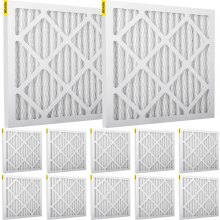 VEVOR HEPA Replacement Filter, 16''x16'' AC Filter, 12pcs HVAC Pleated Air Filter, AC Furnace Filter Replacement Set, MERV 8, Good for Capture Particles, Fit for Dri-Eaz DefendAir HEPA