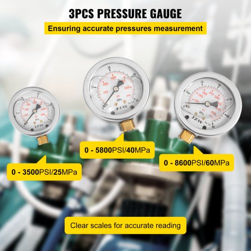Upgraded Version Hydraulic Pressure Gauges Kit For Common Excavator 