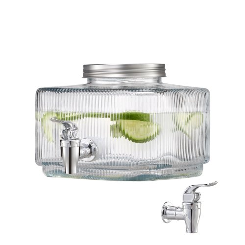 

VEVOR Beverage Dispenser, 0.8 Gallon Drink Dispensers for Parties, Glass Juice Dispenser with No-Drip Spigot and Lid, Iced Tea Lemonade Juice Water Dispensers for Restaurants, Hotels, Parties