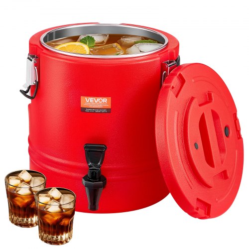 VEVOR Insulated Beverage Dispenser, 3 Gal/11.4L Thermal Hot and Cold Drink Server Dispenser with Spigot, Food-Grade Cooler Jug with 304 Stainless Stee