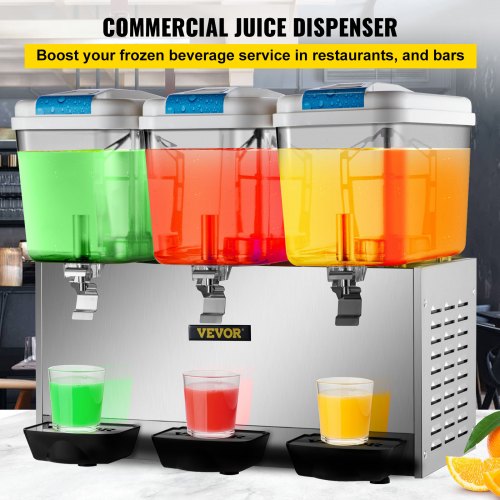 Commercial Beverage Dispenser Gallon Home Use Cold Drink Juice Machine 2x 8L 