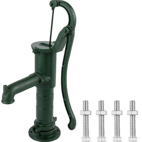 Vevor Antique Hand Water Pump Pitcher Pump Cast Iron For Yard Ponds Garden Green