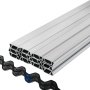VEVOR Wiggle Wire and Lock Channel, 6.56ft Spring Lock & U-Channel Bundle for Greenhouse, 10 Packs PE Coated Spring Wire & Aluminum Alloy Channel, Plastic Poly Film or Shade Cloth Attachment w/Screws