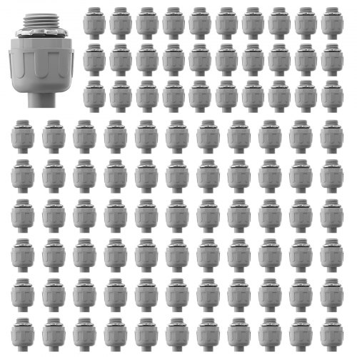 1/2 in 100 pcs Liquid Tight Connector Non-Metallic Conduit Fitting Connector