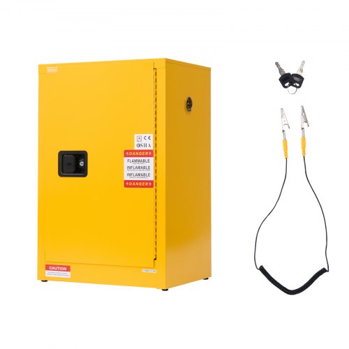 VEVOR Flammable Cabinet, 23.2 x 18.1 x 35.4 Inch, 13 Gallon Flammable Storage Cabinet with Adjustable Shelf, Cold-Rolled and Galvanized Steel Fire Cab