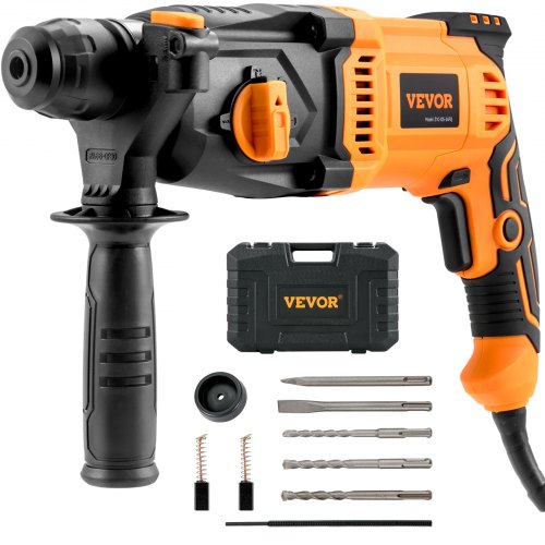 Vevor 1 Inch Sds-Plus Rotary Hammer Drill, 8 Amp Corded Drills, Heavy Duty Chipping Hammers With Safety Clutch, Electric Demolition Hammers, Taladro R-image
