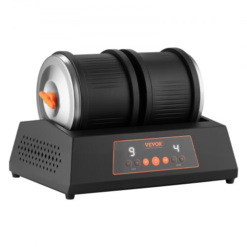 VEVOR Rock Tumbler Kit, 8 lbs Rock Polishing Kit, 4 Speed Settings 9-Day Polishing Timer Stone Polishing Kit, Double Barrel Rock Polisher with Adapter