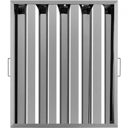 VEVOR Pack of 6 Hood Filters 19.5W x 24.5H Inch, 430 Stainless Steel 4 Grooves C