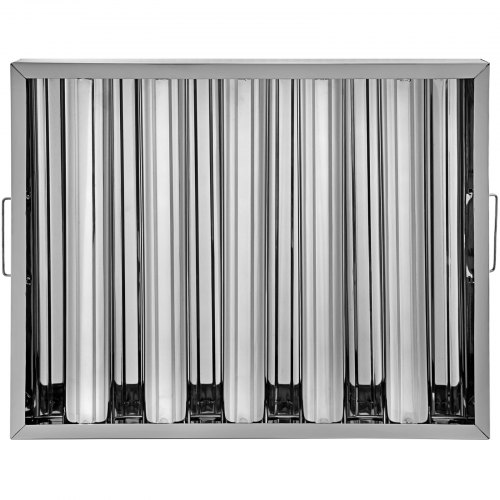 

VEVOR Pack of 6 Hood Filters 19.5W x 15.5H Inch, 430 Stainless Steel 5 Grooves Commercial Hood Filters, Range Hood Filter for Grease Rated Commercial Kitchen Exhaust Hoods