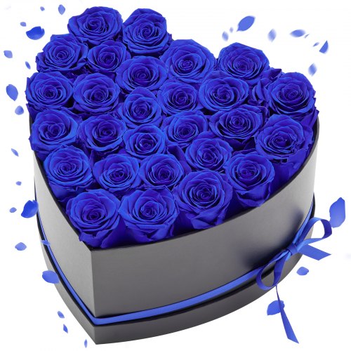 

VEVOR Forever Flowers, 27 Preserved Roses in a Heart Shape Box, Eternal Flowers Immortal Bouquet Birthday Present for Women Her Wife Mothers, Anniversary, Valentine's Day,Christmas, Royal Blue