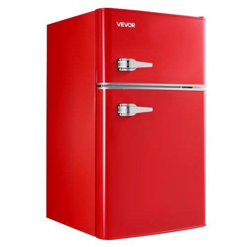 VEVOR Mini Fridge with Freezer 3.2 Cu.Ft Two Door Compact Refrigerator Dorm Red