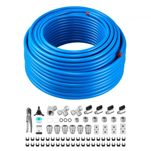 Vevor Air Compressor Line Kit, 260FT x 1/2", HDPE-Aluminum Compressed Air Piping System, High Pressure Resistant, Leak-Proof & Easy-to-Install, Compressed Air Tubing Kit for Garages Workshops