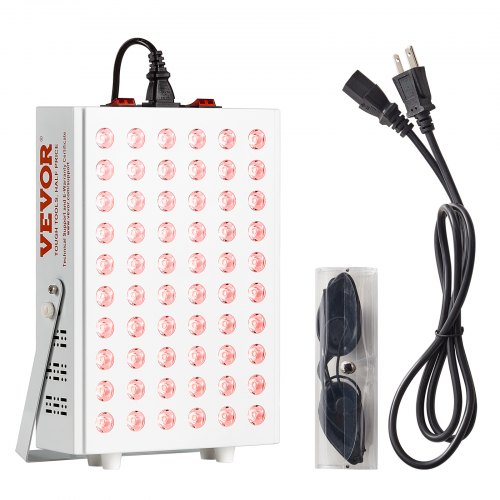 Vevor Red Light Therapy For Body Face, 60 Dual-Chip Leds, Red 660Nm & Near Infrared 850Nm Combo, High Power Red Light Therapy Panel For Recovery, Pain-image