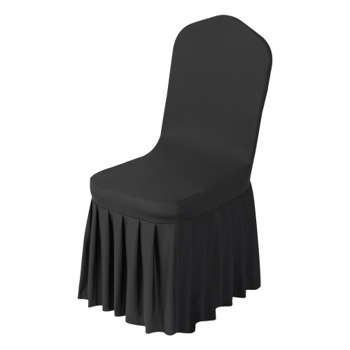 VEVOR 30 Pcs Black Chair Covers, Polyester Spandex Chair Cover, Stretch Slipcovers for Wedding Party Dining Banquet Flat-Front Chair Covers, Fits Chair Measures up to 20.08 x 17.72 x 37.4 inch