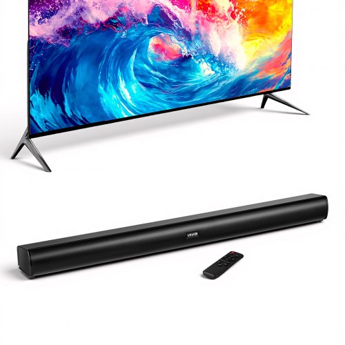 

VEVOR Sound Bar for Smart TV, 2.1 Channel, 35-Inch Compact Soundbar TV Speakers with Built-In Subwoofer for Projector, Bluetooth AUX Connection, Easy Setup, 120W Surround Sound System for Home Audio
