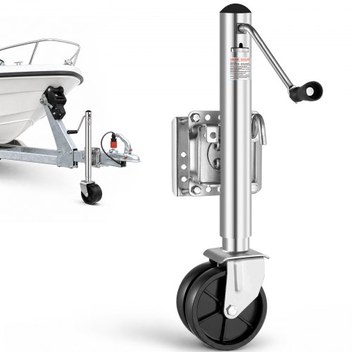 Vevor Trailer Jack With Wheel, 2000 Lbs Load Capacity, Heavy Duty Swivel Boat Trailer Jack With Pp Single Wheel & Ergonomic Handle, 12-Inch Lift, Fit-image
