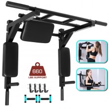 Pull Up Bar Wall Mounted Dip Station Power Tower Home Gym Fitness ChinUp Bracket