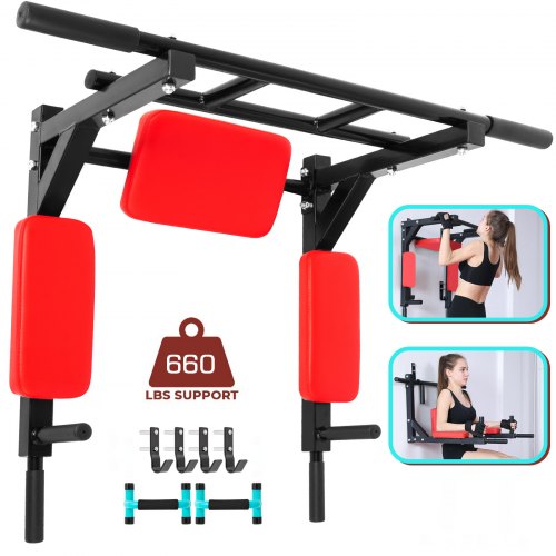 Pull Up Bar Chin Up Station Multi-Sports Wall Mounted Fitness Power Exercise Gym