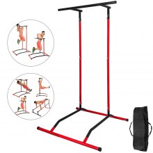 Portable Pull Up Dip Station Gym Bar Power Tower Chin Up Fitness Strength W/Bag