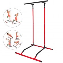 VEVOR 220LBS Pull Up Dip Station Power Tower Station Multi-Station Power Tower Workout Pull Up Station with Carry Bag for Home Fitness (Black Red No Bag),pull-up-bar-2