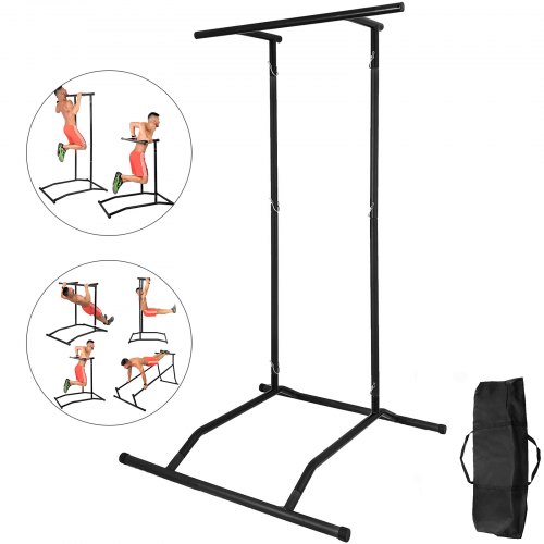Portable Pull Up Dip Station Gym Bar Power Tower Chin Up Equipment Fitness w/Bag