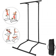 VEVOR 330LBS Pull Up Dip Station Power Tower Station Multi-Station Power Tower Workout Pull Up Station with Carry Bag for Home Fitness (Black),Happybuyblack2000