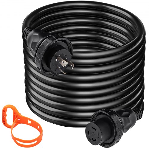 Shore Power Cable Generator Power Cord 50ft 30a, L5-30p To L5-30r Extension Cord