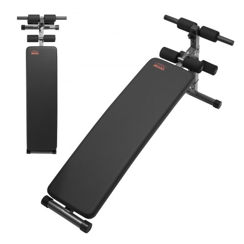 VEVOR Sit Up Bench Folding Curved Ab Bench 5 Adjustable Height 500 LBS Capacity