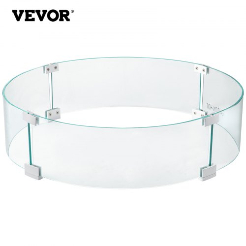 VEVOR Fire Pit Wind Guard Tempered Glass Flame Guard 23x8 In 0.24 In Thick