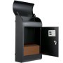 Wall Mount Mailbox Drop Box Steel Extra Large Mailbox With Locked Key, Black