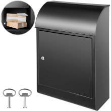 Wall Mount Mailbox Drop Box Steel Extra Large Mailbox With Lock and Key, Black