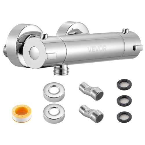VEVOR Thermostatic Shower Faucet Valve with Secure Lock Leak-Proof Chrome Plated