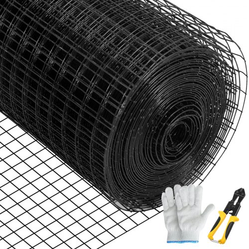 

VEVOR Hardware Cloth, 48\" x 50' & 1\"x1\" Mesh Size, Galvanized Steel Vinyl Coated 16 Gauge Chicken Wire Fencing with A Cutting Plier & A Pair of Fabric Gloves, for Garden Fencing & Pet Enclosures,