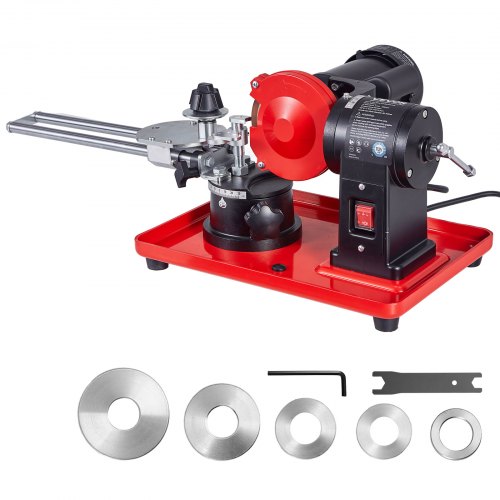 

VEVOR Circular Saw Blade Sharpener, 370W 2890RPM Rotary Angle Mill Grinder Sharpening Machine with 125mm Grinding Wheel & 6 Saw Centerings - Fits Φ80mm to Φ700mm Circular Saw Blades