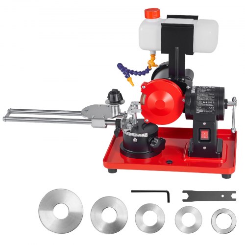 

VEVOR Circular Saw Blade Sharpener with Water Tank, 370W 3590RPM Rotary Angle Mill Grinder, Water Injection Sharpening Machine with 5" Grinding Wheel - Fits Φ3.2" to Φ27.5" Circular Saw Blades