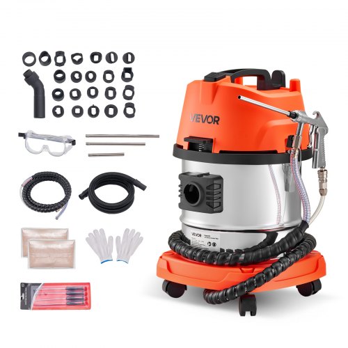 

VEVOR Walnut Blaster Kit for Carbon Cleaning, 1200W Sand Blaster with Built-in Vacuum, Extension Nozzle Sandblaster Gun, and 5.5lbs Walnut Shell for Engine Intake Valve Cleaning - 13L