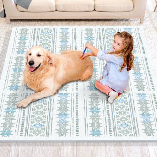 

VEVOR 6 Tiles Kids Play Mat, 0.5 Inch Toddler Play Mat with EVA Foam, 24" x 24" Puzzle Play Mat with 24 sq.ft Coverage, Interlocking Toddler Mats for Play Room, Nursery, Living Room, Light Gray