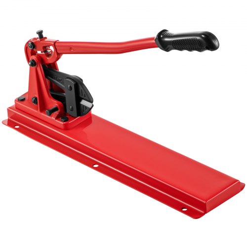 VEVOR 24" Bench Type Hand Swager, Cutting Capacity 3/8" Bolt Cutter Bench Type, Hardness 35-45HRC Crimping Tool Bench Wire Rope Cable, Red Swaging Machine for Swaging and Cutting, Arm Bench Swager