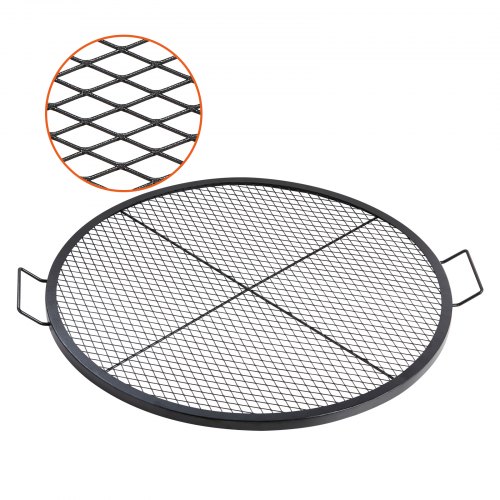 

VEVOR X-Marks Fire Pit Grill Grate, Round Cooking Grate, Heavy Duty Steel Campfire BBQ Grill Grid with Handle and Support X Wire, Portable Camping Cookware for Outside Party & Gathering, 36 Inch Black