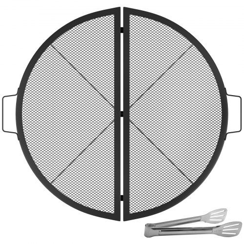 VEVOR Round Cooking Grate Fire Pit Grill Grate w/ X Marks & Wire Foldable Φ30"