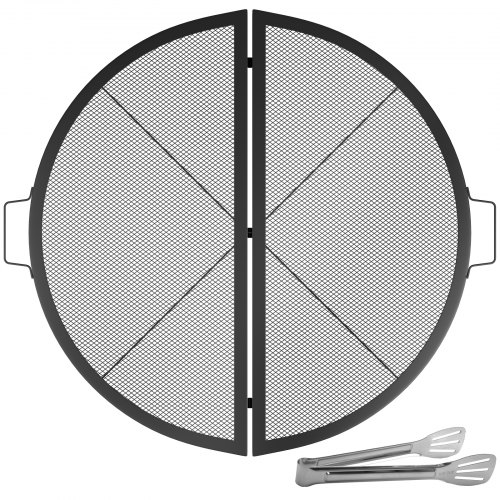 VEVOR Round Cooking Grate Fire Pit Grill Grate w/ X Marks & Wire Foldable Φ36"