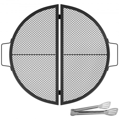 VEVOR Round Cooking Grate Fire Pit Grill Grate w/ X Marks & Wire Foldable Φ22"