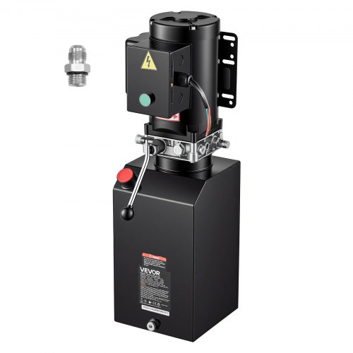 VEVOR Pompe Hydraulique 14,2 L Groupe de Bennage pour Remorque Simple Effet, pour Camion-benne, Pression de Décharge Max. 22 MPa, Mini Centrale Hydraulique Verticale 220-240 V CA, Débit 6,3 L/min