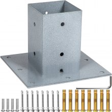 Vevor Post Base Mailbox Base Plate 4x4" Granite Powder-coated Steel For Outdoor