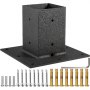 VEVOR Post Base, 4"x4" Mailbox Base Plate, Black Powder-Coated Fence Post Anchor, Q235 Steel Deck Post Base, Surface Mount Base Plate for Mailbox Post Deck Supports Porch Railing Post Holders