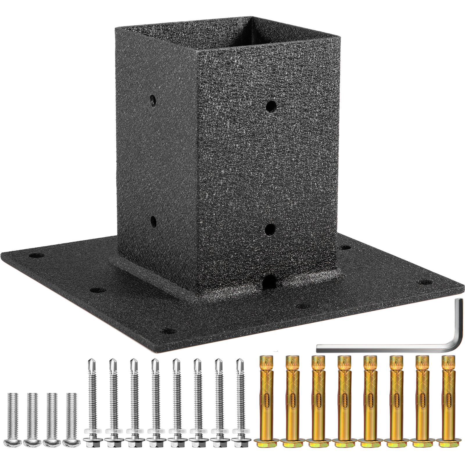 Vevor Post Base Mail Box Base Plate 4x4 Black Powder-coated Steel Surface Mount от Vevor Many GEOs